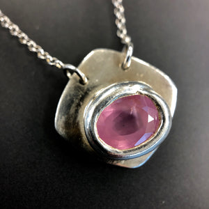 Pink spinel necklace