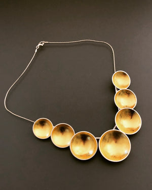 Multiple golden orbs necklace