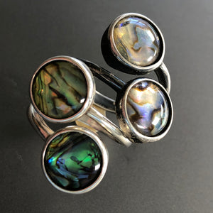 Abalone duo spiral ring