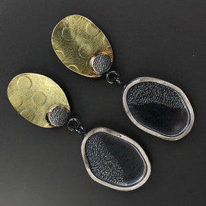 Organic dangle stud earrings