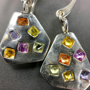 Pastel multi-color sapphire earrings