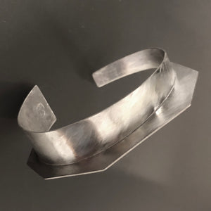Asymmetrical sterling silver cuff