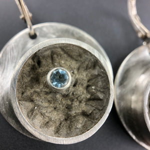 Blue topaz and concrete earrings