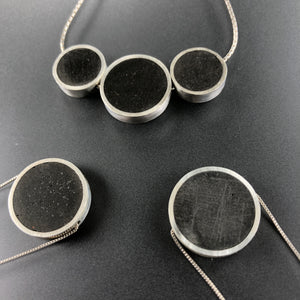 Full Moon necklace in concrete and sterling silver