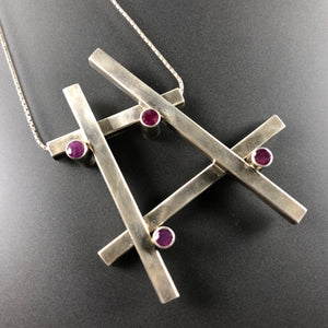 Geometric ruby necklace
