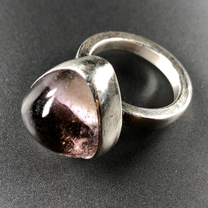Pale lilac cocktail ring in sterling silver.  Size 7