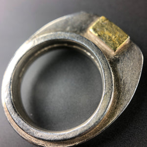 Fine silver ring with 22K gold.  Size approx. 6.25