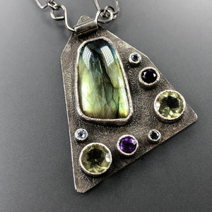Labradorite and gemstones necklace