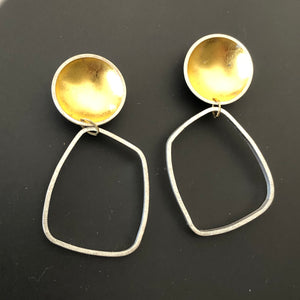Golden orb long earrings