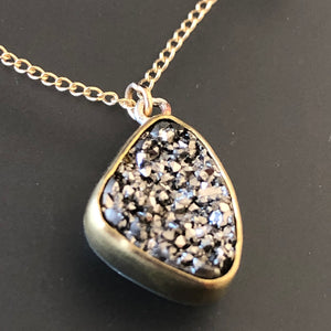 Platinum druzy necklace