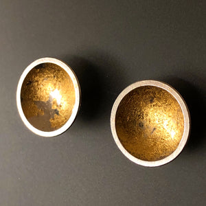Golden orb post earrings