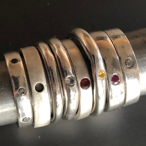 Stacking bands with and without stones